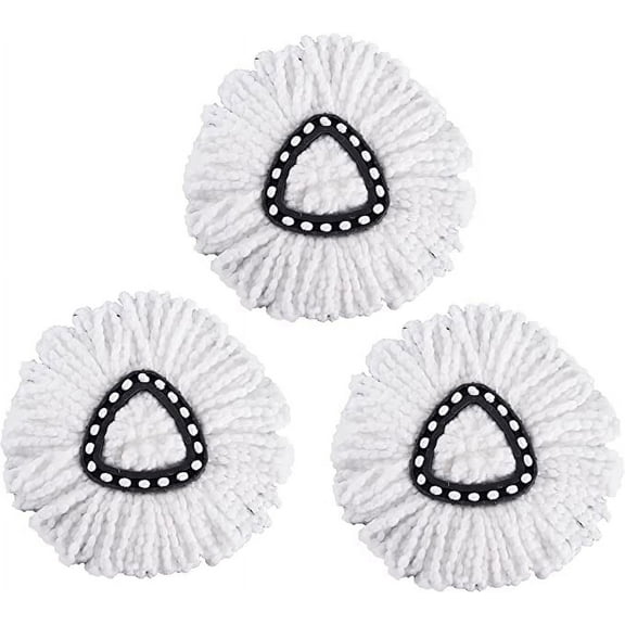 Matthew Cleaning 3Pack White Microfiber Spin Mop Replacement Head Compatible with Ceda Mop Replace Head-EasyWring Mop Refills,Excellent Absorbency,Machine Washable,100%Microfiber Spin Mop Refills