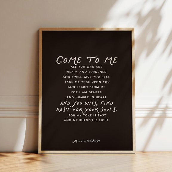 Matthew Come To Me Scripture Wall Decor Unframed Paper Print