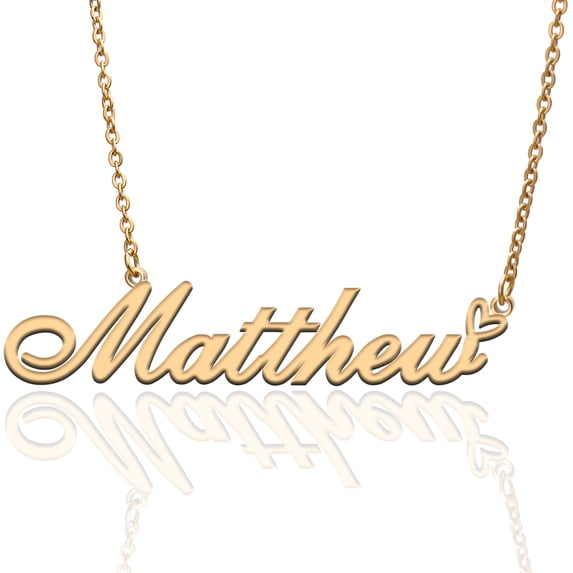 Matthew Custom Name Necklace Customized Personalized Plated Name Necklace for Mother Daughter Friendship Women Valentine's Day Christmas Birthday New Year Gold