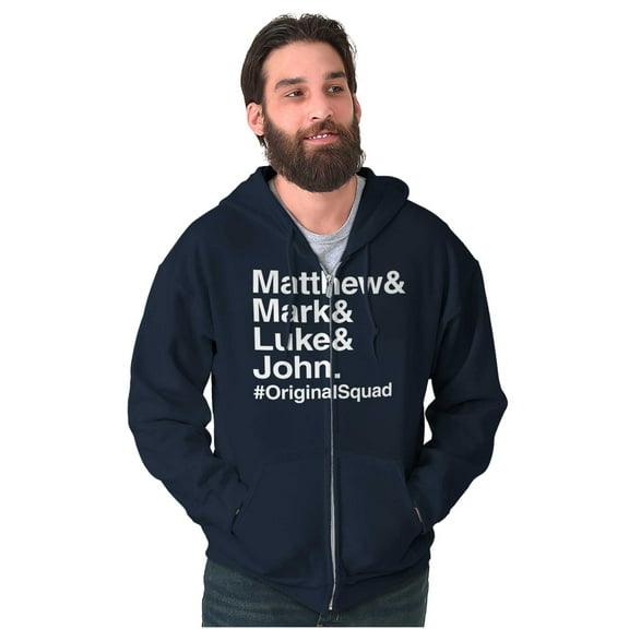 Matthew Mark Luke John Squad Unisex Fleece Graphic Zip Up Hoodie Brisco Brands 4X