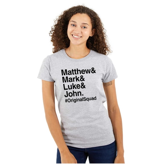Matthew Mark Luke John Squad Womens Slim Fit Graphic Tee Brisco Brands L