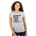 thumbnail image 1 of Matthew Mark Luke John Squad Womens Slim Fit Graphic Tee Brisco Brands X, 1 of 5