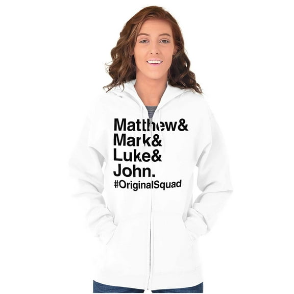 Matthew Mark Luke John Squad Zip Up Hoodie Men's Women's Brisco Brands S
