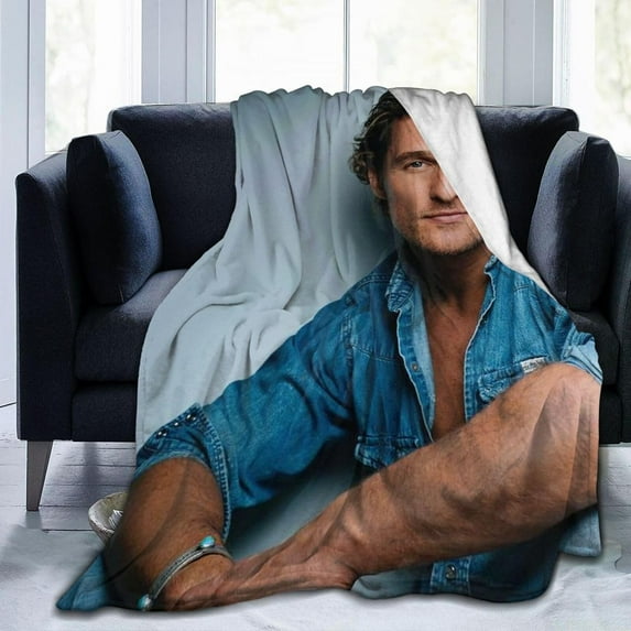 Matthew McConaughey Blanket Bedding Fleece Blanket Soft Throw Blankets Lightweight Anti-Static Blanket - 3 Sizes
