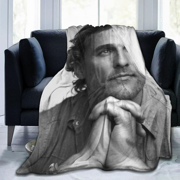 Matthew McConaughey Blanket Bedding Fleece Blanket Soft Throw Blankets Lightweight Anti-Static Blanket - 3 Sizes