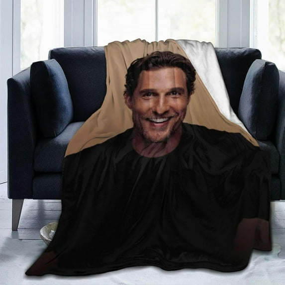 Matthew McConaughey Blanket Bedding Fleece Blanket Soft Throw Blankets Lightweight Anti-Static Blanket - 3 Sizes