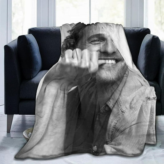 Matthew McConaughey Blanket Bedding Fleece Blanket Soft Throw Blankets Lightweight Anti-Static Blanket - 3 Sizes
