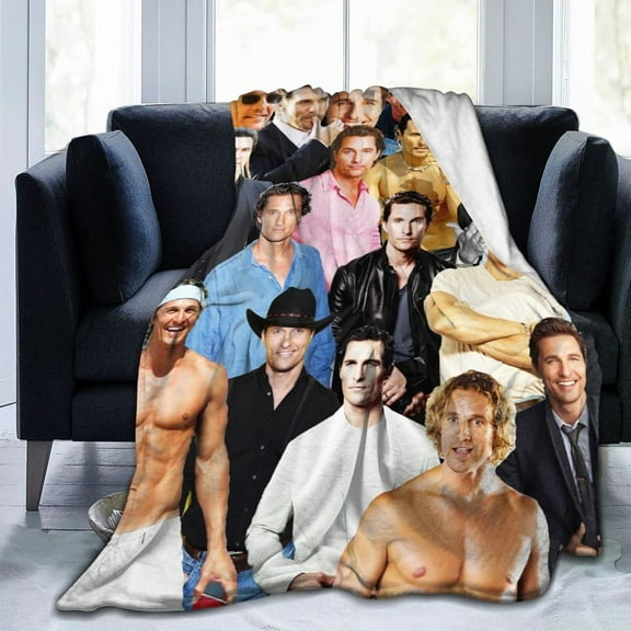 Matthew McConaughey Blanket Soft and Warm Lightweight Fluffy Throws Blankets Rug Carpet Gift for Beach Yoga Bedroom Living Room Decoration Sofa Camping Trip Dorm Decor All Season