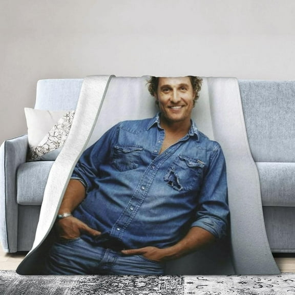 Matthew McConaughey Fleece Blanket Throw Blanket for Couch - Cozy Luxury Bed Blanket Microfiber and Throws for Sofa