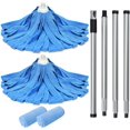 thumbnail image 1 of Matthew Microfiber Cloth Mop Compatible with Ceda Microfiber Cloth Mop Refill Commercial Mop Replacement 54" Stainless Steel Handle with 2 Wet Mop Heads w/1 Handle Incl.2Pcs Microfiber Cloth-Blue, 1 of 7