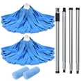 thumbnail image 1 of Matthew Microfiber Cloth Mop Compatible with Ceda Microfiber Cloth Mop Refill,Stainless Steel Spin Mop Replacement 54" Handle with Wet Mop 2 Mop Heads w/1 Handle Incl.2Pcs Microfiber Cloth-Blue, 1 of 7