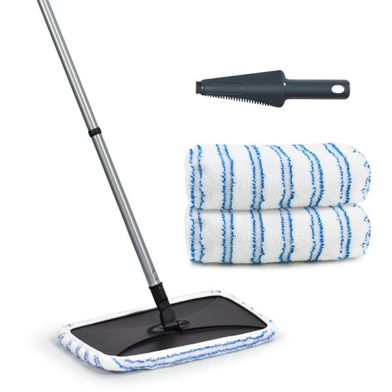 Matthew Microfiber Mop Compatible with Ceda Hardwood Floor'N More Microfiber Mop,Reusable&Washable 15x8 Inches,3Pack Microfiber Wet Mop Refills for Wet & Dry Floor Cleaning,Incl.1 Cleaning Scraper