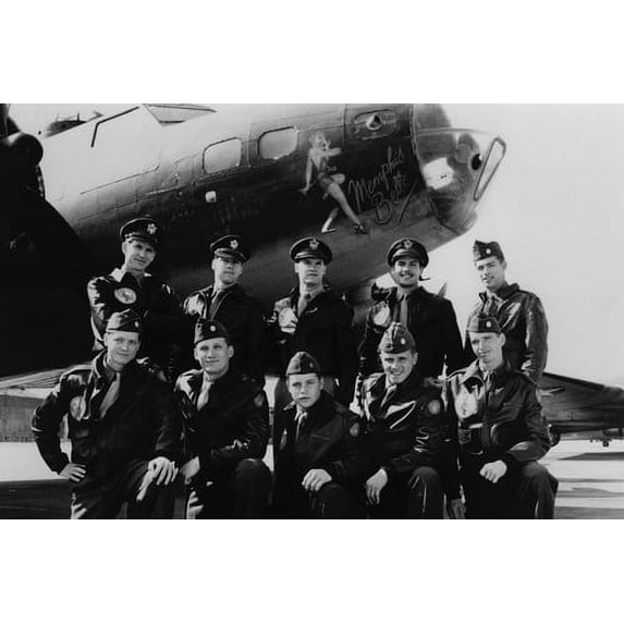 Matthew Modine and Eric Stoltz and Billy Zane and Harry Connick Jr. and Sean Astin and D.B. Sweeney in Memphis Belle B-17 Bomber World War 2 Plane 24x36 Poster