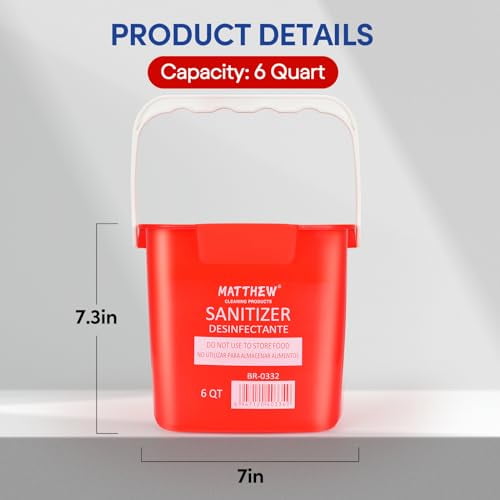 Matthew Red&Green&Blue Detergent and Sanitizing Cleaning Bucket 6 Quart