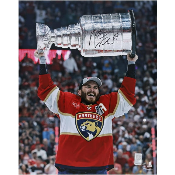 Matthew Tkachuk Florida Panthers Autographed 2024 Stanley Cup Champions 16" x 20" Raising Cup Photograph - Fanatics Authentic Certified