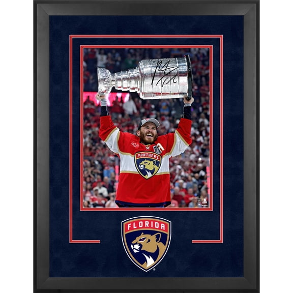 Matthew Tkachuk Florida Panthers Deluxe Framed Autographed 2024 Stanley Cup Champions 16" x 20" Raising Cup Photograph - Fanatics Authentic Certified