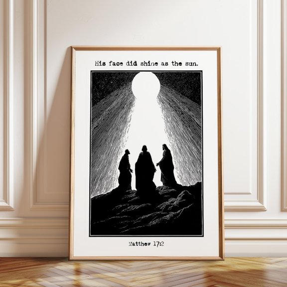 Matthew Transfiguration Shining Face Scripture Poster