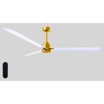 thumbnail image 1 of Matthews Fan Company AK-BRBR-MWH-72 Alessandra 72” Brushed Brass Ceiling Fan with 3 Matte White Blades, Remote Control, Indoor/Outdoor Wet Rated, 1 of 6