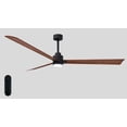 thumbnail image 1 of Matthews Fan Company AKLK-BK-WN-72 Alessandra 72” Matte Black Ceiling Fan with 3 Walnut Blades, Integrated LED Light Kit, Remote Control, Indoor/Outdoor Wet Rated, 1 of 6