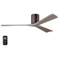 thumbnail image 1 of Matthews Fan Company IR3H-BB-GA-60 Irene 60" Brushed Bronze Hugger Ceiling Fan with 3 Gray Ash Blades, Remote and Wall Control, Indoor/Outdoor Damp Rated, 1 of 6