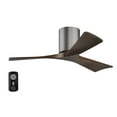 thumbnail image 1 of Matthews Fan Company IR3H-BP-WA-42 Irene 42" Brushed Pewter Hugger Ceiling Fan with 3 Walnut Blades, Remote and Wall Control, Indoor/Outdoor Damp Rated, 1 of 6