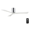 thumbnail image 1 of Matthews Fan Company IR3H-CR-MWH-52 Irene 52" Polished Chrome Hugger Ceiling Fan with 3 Matte White Blades, Remote and Wall Control, Indoor/Outdoor Damp Rated, 1 of 6