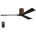 thumbnail image 1 of Matthews Fan Company IR3H-WN-BK-60 Irene 60" Walnut Hugger Ceiling Fan with 3 Matte Black Blades, Remote and Wall Control, Indoor/Outdoor Damp Rated, 1 of 6