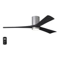 thumbnail image 1 of Matthews Fan Company IR3HLK-BN-BK-60 Irene 60" Brushed Nickel Hugger Ceiling Fan with 3 Matte Black Blades, Integrated LED Light Kit, Remote Control, Indoor/Outdoor Damp Rated, 1 of 6