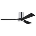 thumbnail image 1 of Matthews Fan Company IR3HLK-CR-BK-52 Irene 52" Polished Chrome Hugger Ceiling Fan with 3 Matte Black Blades, Integrated LED Light Kit, Remote Control, Indoor/Outdoor Damp Rated, 1 of 7