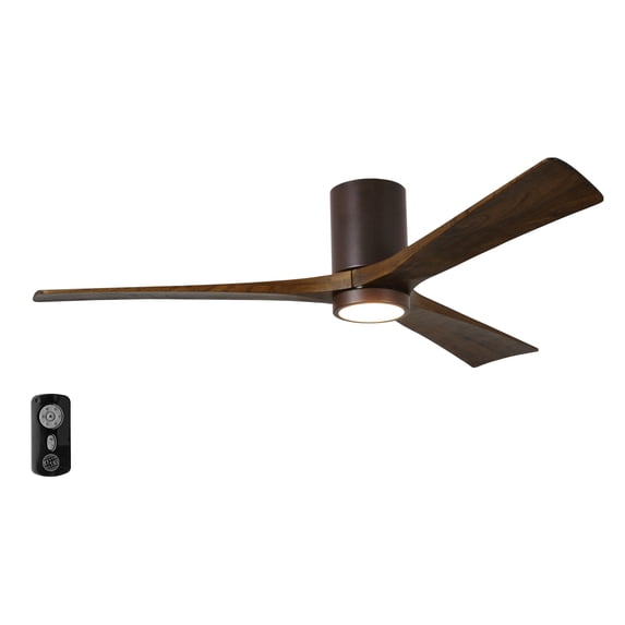 Atlas Irene 60" Textured Bronze Ceiling Fan with Walnut Tone Blades