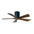 thumbnail image 1 of Matthews Fan Company IR5H-BK-WA-42 - Irene-5H five-blade flush mount paddle fan in Matte Black finish with 42” solid walnut tone blades.&nbsp;, 1 of 7