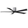 thumbnail image 1 of Matthews Fan Company IR5H-BN-BK-60 - Irene-5H five-blade flush mount paddle fan in Brushed Nickel finish with 60” solid matte black wood blades.&nbsp;, 1 of 7