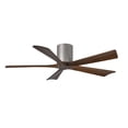thumbnail image 1 of Matthews Fan Company IR5H-BN-WA-52 - Irene-5H five-blade flush mount paddle fan in Brushed Nickel finish with 52” solid walnut tone blades.&nbsp;, 1 of 7