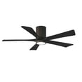 thumbnail image 1 of Matthews Fan Company IR5HLK-TB-BK-52 - Irene five-blade flush mount paddle fan in Textured Bronze finish with 52” solid matte black wood blades and integrated LED light kit., 1 of 7