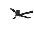 thumbnail image 1 of Matthews Fan Company IR5HLK-TB-BK-60 - Irene five-blade flush mount paddle fan in Textured Bronze finish with 60” solid matte black wood blades and integrated LED light kit., 1 of 7