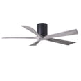 thumbnail image 1 of Matthews Fan Company Irene-5H five-blade flush mount paddle fan in Matte Black finish with 52” solid barn wood tone blades.&nbsp;, 1 of 7