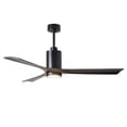 thumbnail image 1 of Matthews Fan Company PA3-BK-WA-60 - Patricia three-blade ceiling fan in Matte Black finish with 60” solid walnut tone blades and dimmable LED light kit&nbsp;, 1 of 5