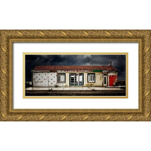 Mattheyses, Eric 14x8 Gold Ornate Wood Framed with Double Matting Museum Art Print Titled - Restaurant In Decline