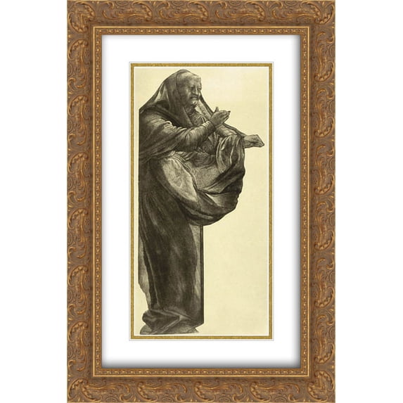 Matthias Grunewald 2x Matted 16x24 Gold Ornate Framed Art Print 'Study of an Apostle'