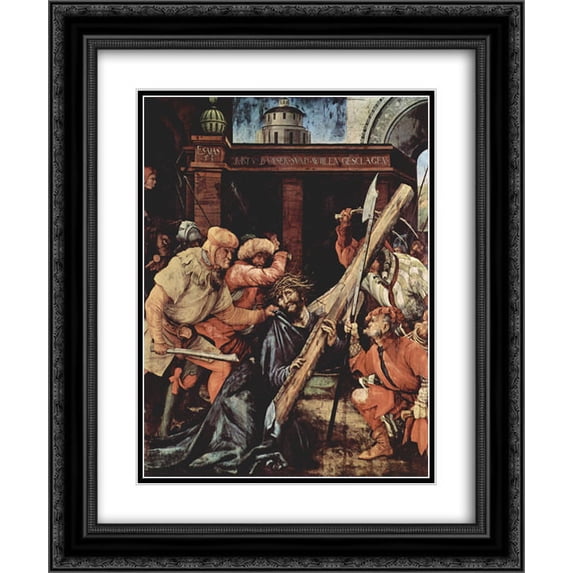 Matthias Grunewald 2x Matted 20x24 Black Ornate Framed Art Print 'Christ Carrying the Cross'