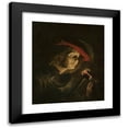 thumbnail image 1 of Matthias Stom 12x14 Black Modern Framed Museum Art Print Titled - Soldier Lighting a Candle, 1 of 5