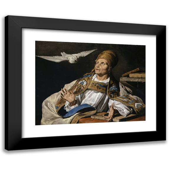 Matthias Stom 24x19 Black Modern Framed Museum Art Print Titled - Saint Gregory