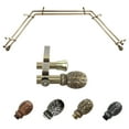 thumbnail image 1 of Mattia 13/16" Double Bay Window curtain rod Adjustable 20"-36", 38"-72" - Antique Brass,(ABay-06-4D), 1 of 4