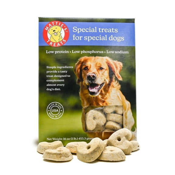 Mattie's Treats: 1 Pound Box; Low Protein, Low Phosphorus, Low Sodium Dog Treats