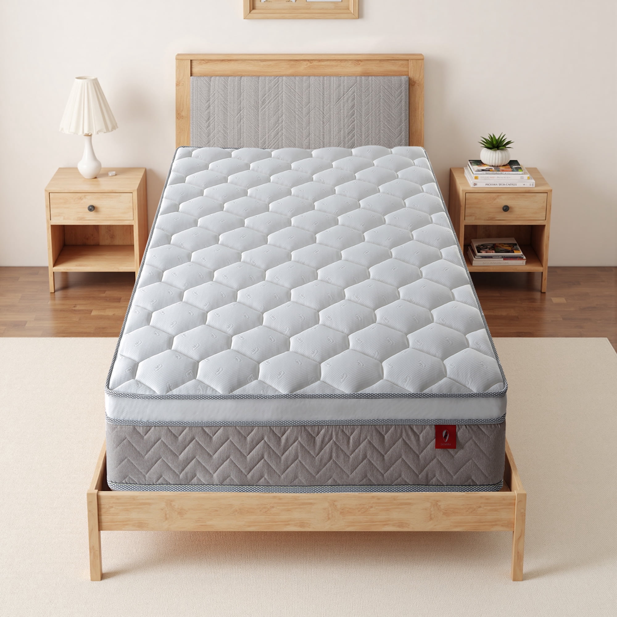 Mattress 12 inch Twin Size,Gel Memory Foam Hybrid Mattress,Medium Comfort in a Box,Adult