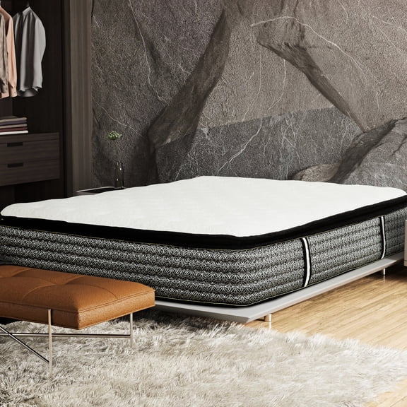 Mattress, 14 Inch Queen, Gel Foam & Pocket Coil, Pillow Top For A Relaxing Sleep, 14" Mattress Coil Memory Foam, Top, Optimal Sleep Temperature, Enhanced Support