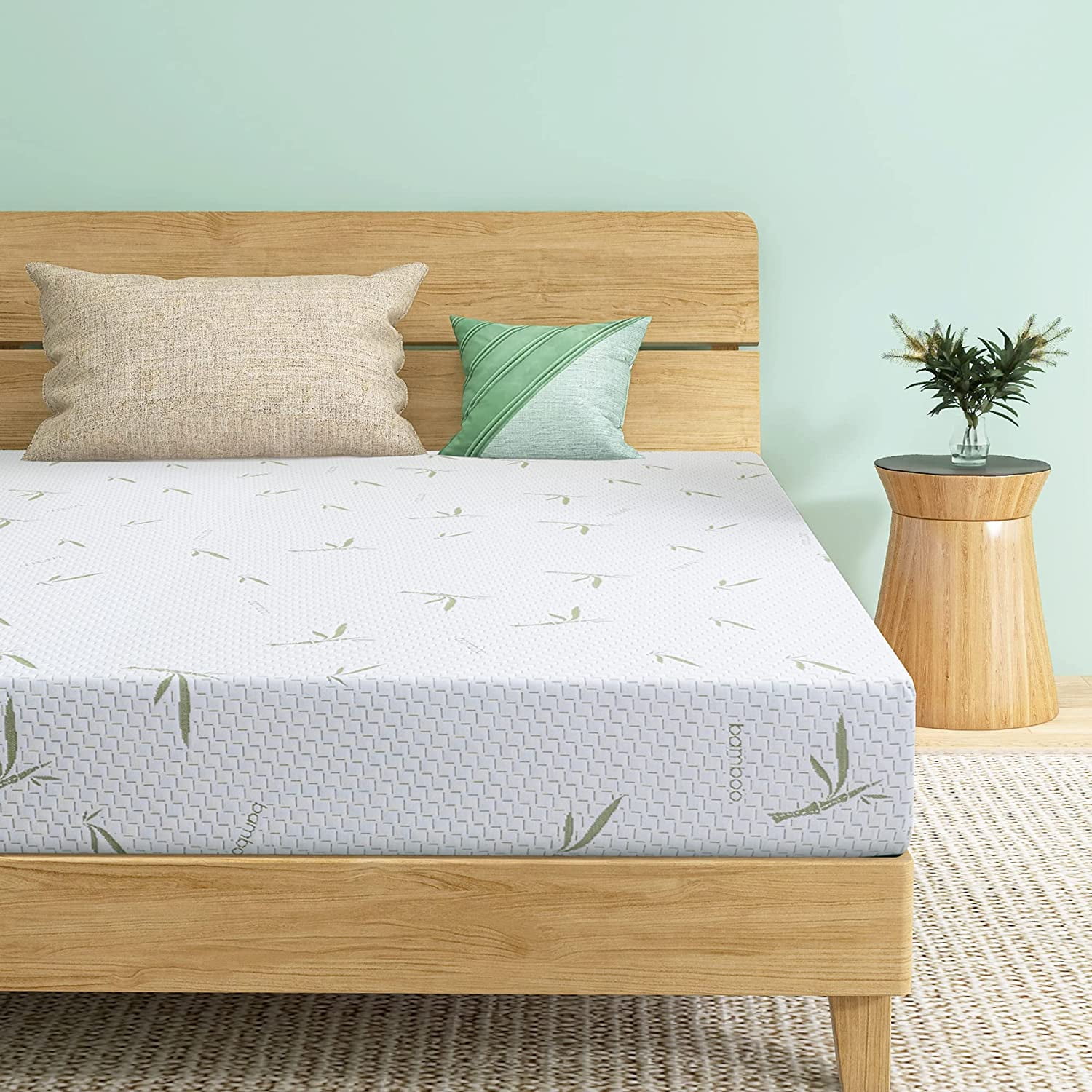 Mattress 8 Inch Green Tea Memory Foam FiberglassFree & Pressure
