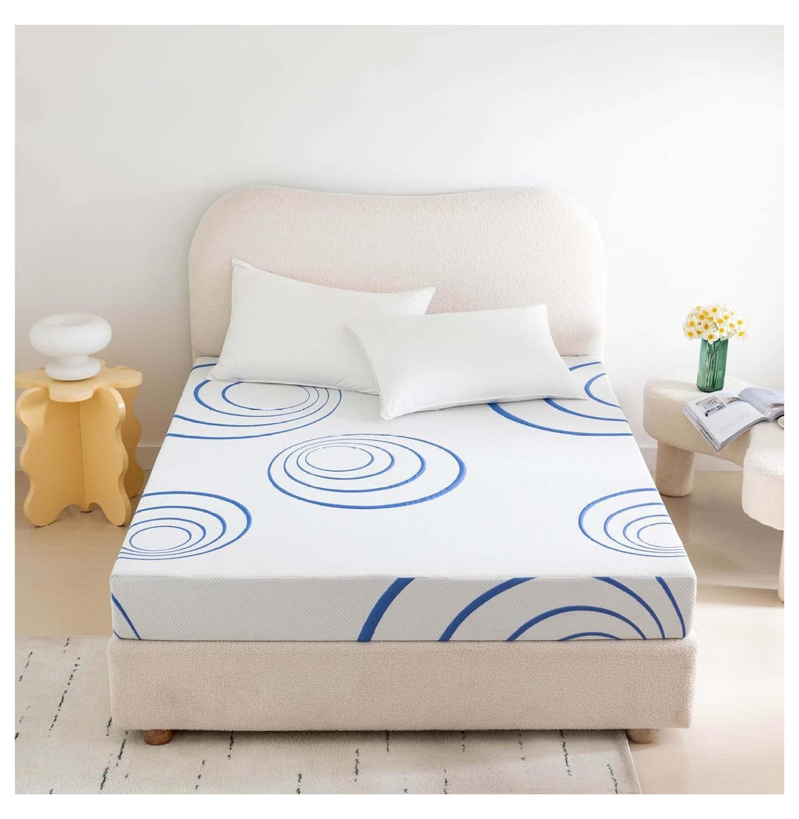 Mattress, 8 inch Cooling Gel Memory Foam Mattress, Bamboo Charcoal