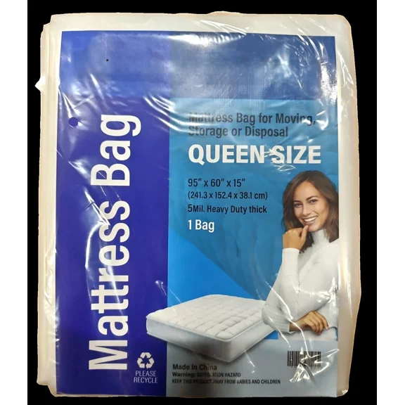 Mattress Bag For Moving And Storage Extra Thick Protection 5 Mil. Queen Size