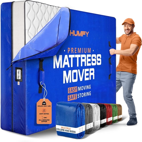 Mattress Bags For Moving With 8 Handles Queen Mattress Moving Bag Tear-Proof Mattress Storage Cover With Dual Zippers Reusable Mattress Moving Bags For Transport & Storage Mattress Protector